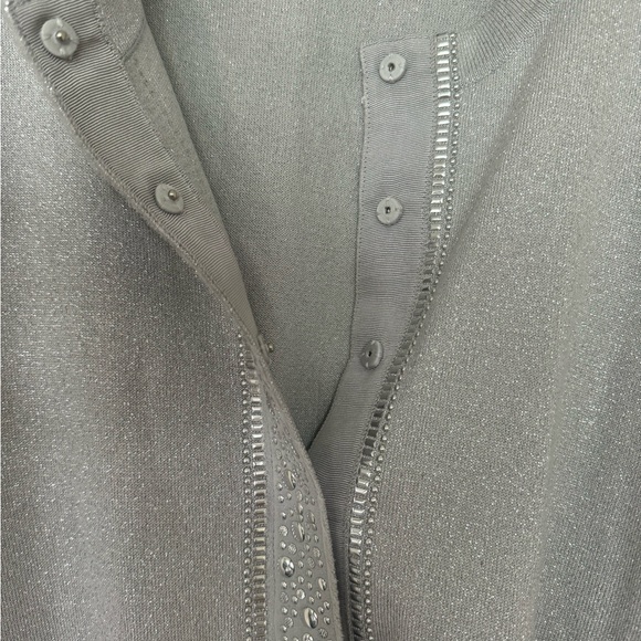 NWOT White House Black Market Silver Embellished Cardigan - Picture 7 of 9